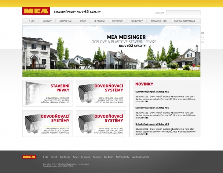 Projekt: MEA - Návrh webových stránek