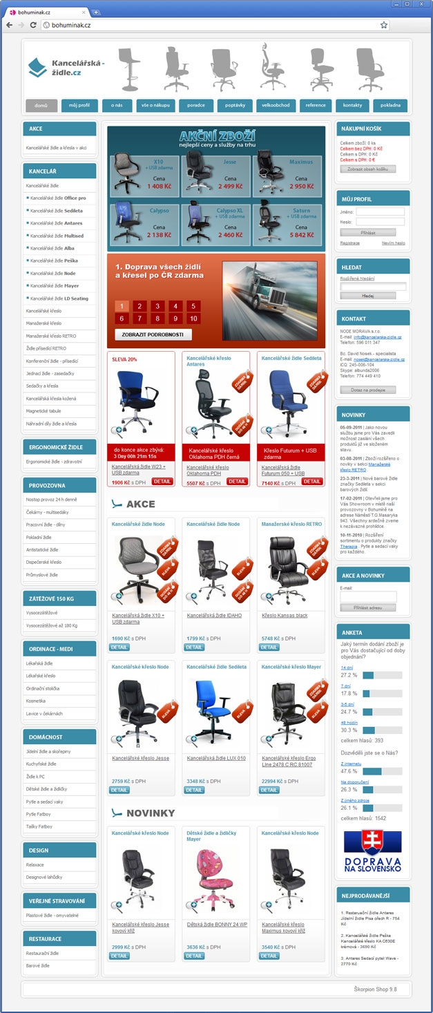 Projekt: E-shop Kancelářská židle