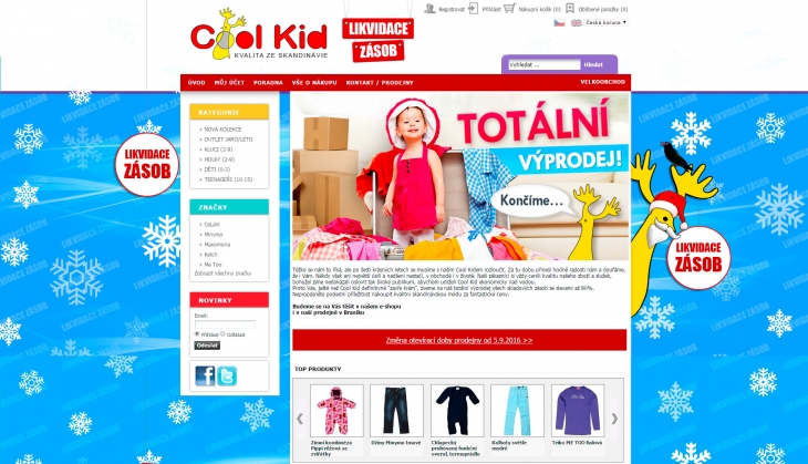 Projekt: Webdesign (zimní) Coolkid.cz