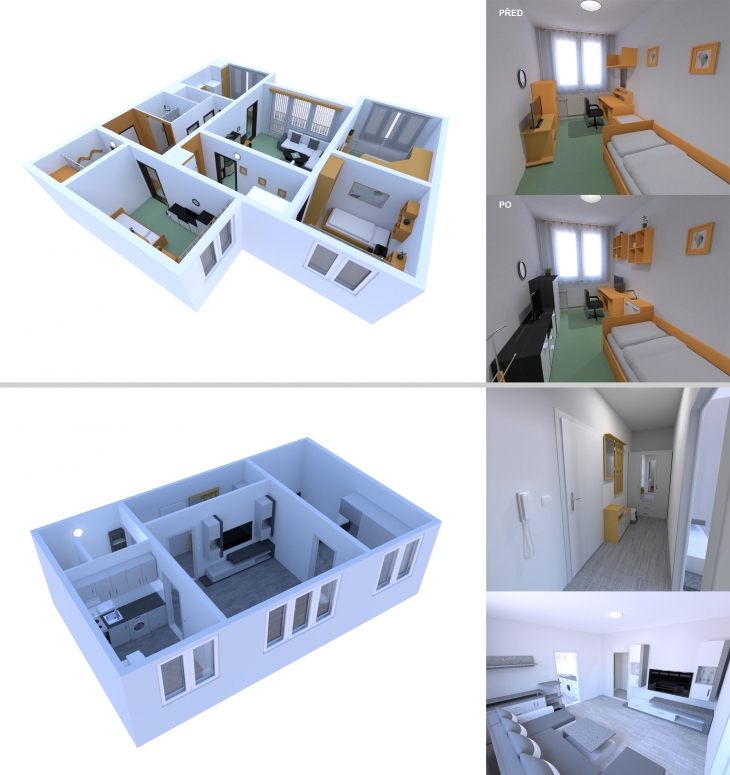 Projekt: Interiérová 3D vizualizace