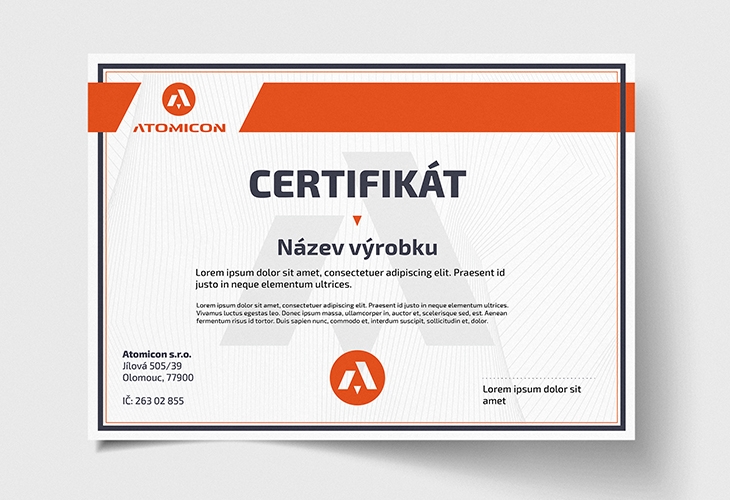 Projekt: Atomicon Certifikát