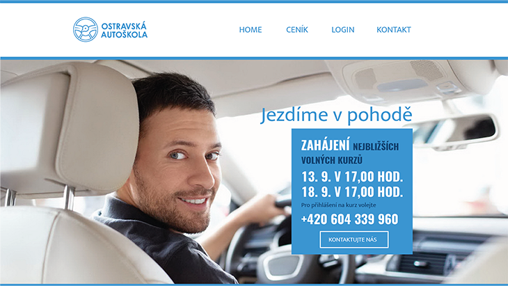 Projekt: Web Ostravská autoškola home