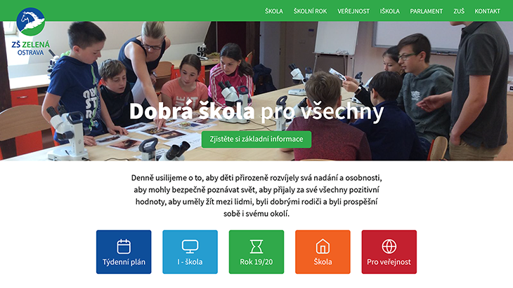 Projekt: Web Škola Zelená home
