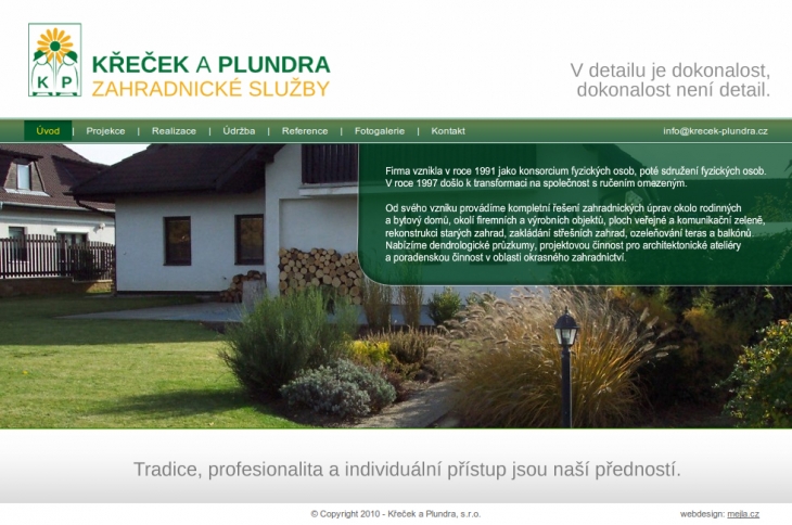 Projekt: Zahradnictví Křeček a Plundra