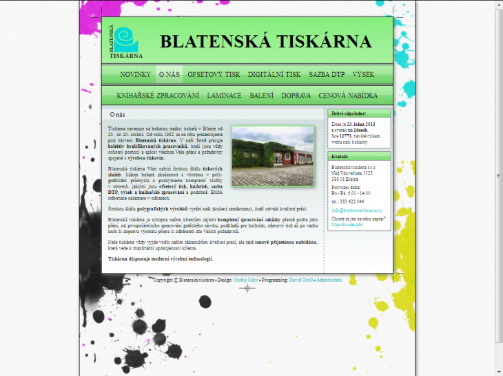 Projekt: Blatenská tiskárna